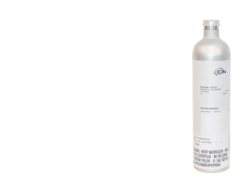 Calibration Gas 100 ppm isobutylene 34 L Ion Science UK